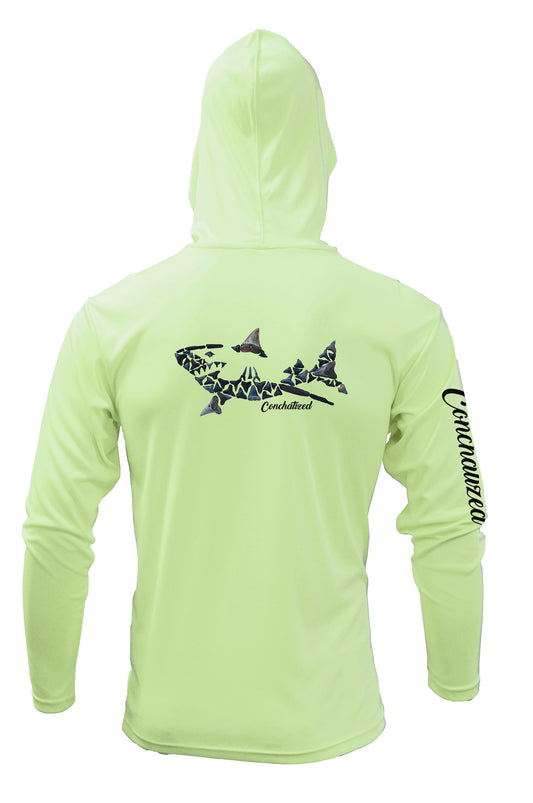 YOUTH Performance Long Sleeve with Hood, Shark tooth design